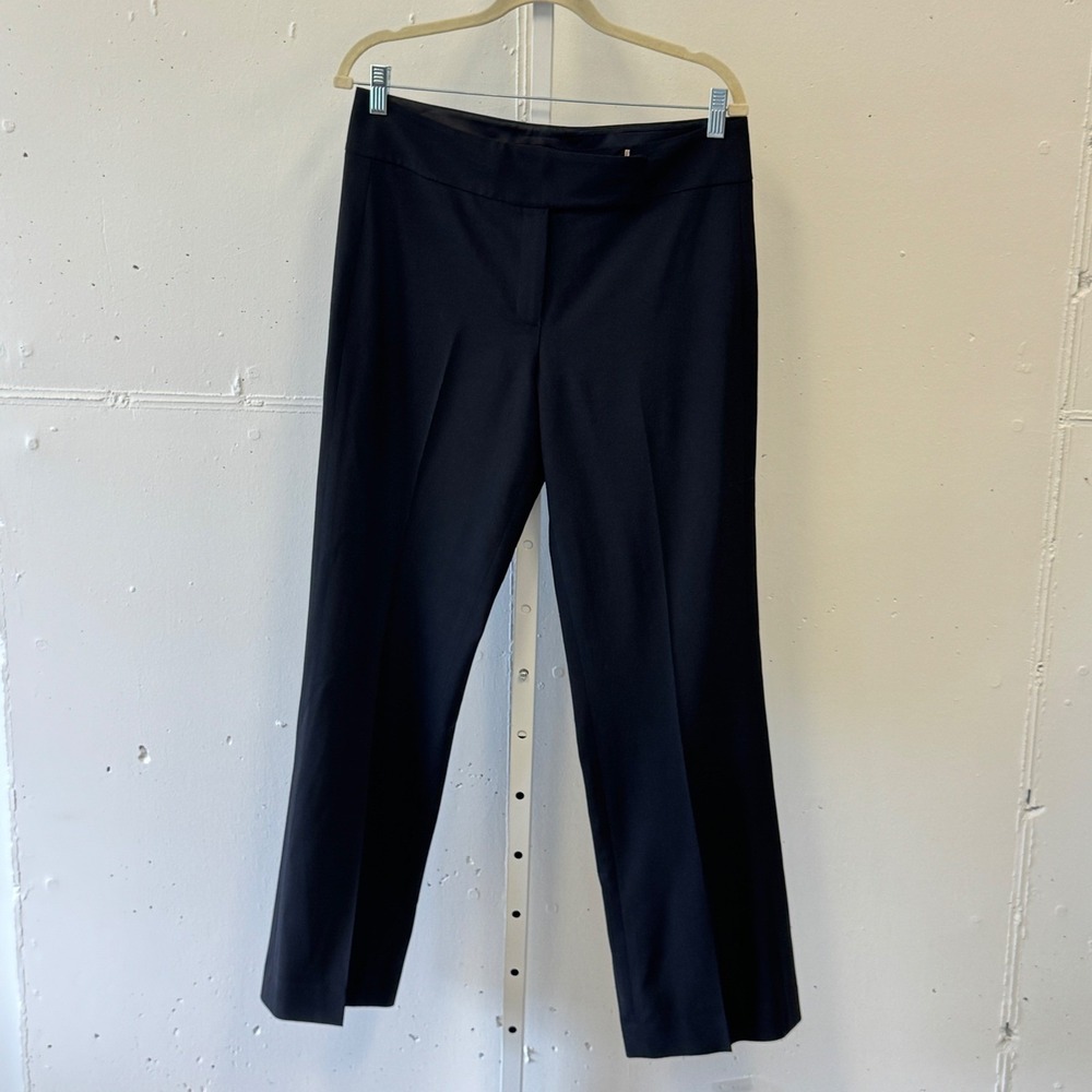 Elie Tahari Black Virgin Wool Blend Straight Leg Dress Pants EU88J20U Women's 8